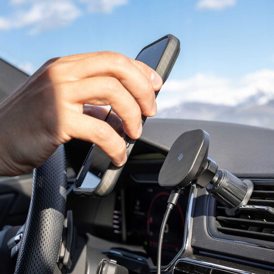 Spacecase Auto Handyhalterung mit Magnet und Kabelloses Laden MagSafe Schwarz