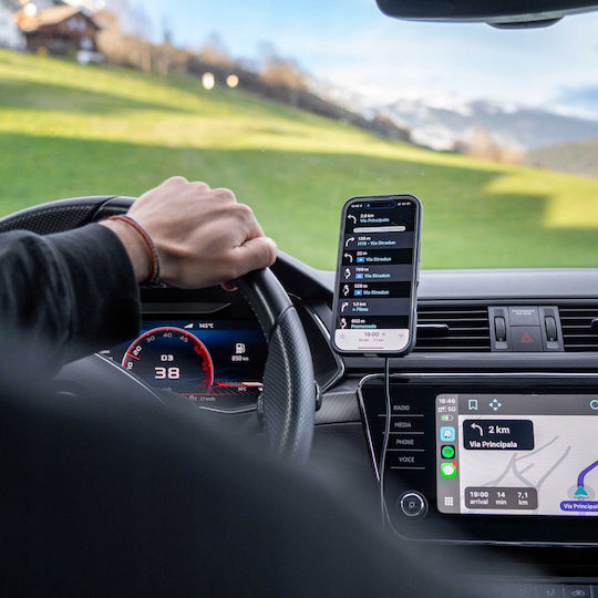 Spacecase Auto Handyhalterung mit Magnet und Kabelloses Laden MagSafe Schwarz