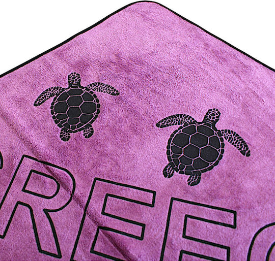 Greece Turtle Kids' Beach Towel Purple 4epx91