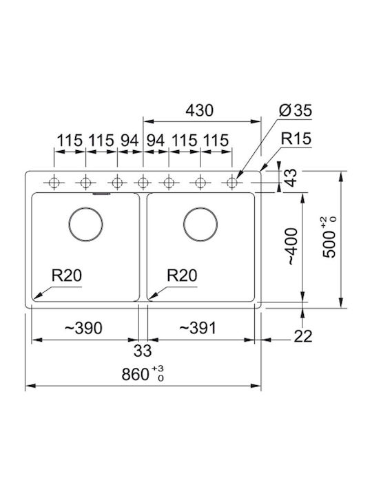Franke Centro 3149000489 Drop-In Spüle aus Verbundgranulat B39xT40cm Weiß