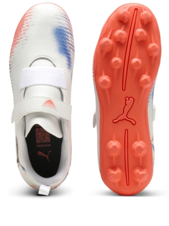 8 Play V FG AG FG/AG Kids Soccer Cleats Molded White