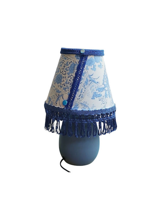 Oxygen Birds Table Lamp for Socket E27 with Blue Shade and Base