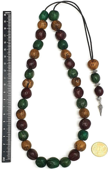 Roloi Komboloi Nutmeg Worry Beads with 33 Beads Multicolour 43cm