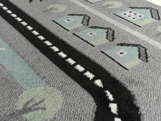 Isexan Kinder Teppich Straße Gray 160x230cm