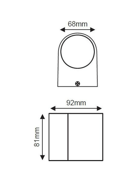Aca Dasa Wall-Mounted Outdoor Spot GU10 IP54 6.8x8.1x8.1cm