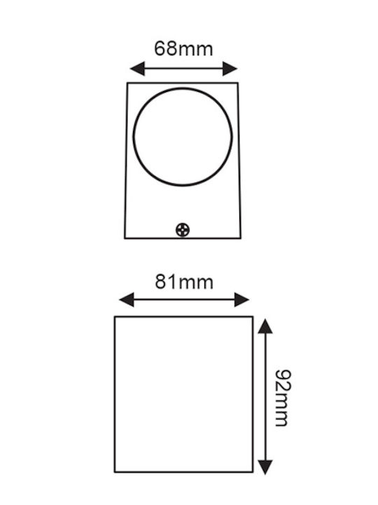 Aca Vita Wall-Mounted Outdoor Spot GU10 IP54 9.2x8.1x6.8cm Golden Black
