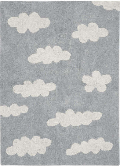 Lorena Canals Clouds Ръчно изработено Детско килимче Памучно Сив 120x160см