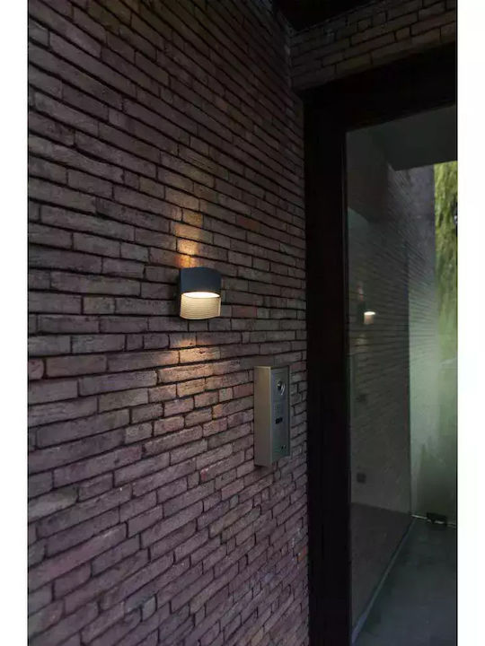 Lutec Lotus Επιτοίχια Εξωτερική Πλαφονιέρα LED IP54 11W με Θερμό Λευκό Φως Διπλής Δέσμης 14x6.4x18εκ.