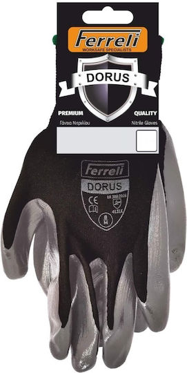 Ferreli Dorus Γάντια Εργασίας Μαύρα Νιτριλίου