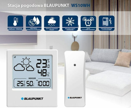 Blaupunkt WS10WH Drahtlos Wetterstation Digital Tischplatte Weiß