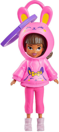 Mattel With Hoodie Bunny Polly Pocket Friend Clips Doll for 4+ Years 10cm