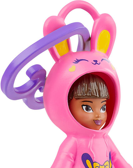 Mattel With Hoodie Bunny Polly Pocket Friend Clips Doll for 4+ Years 10cm