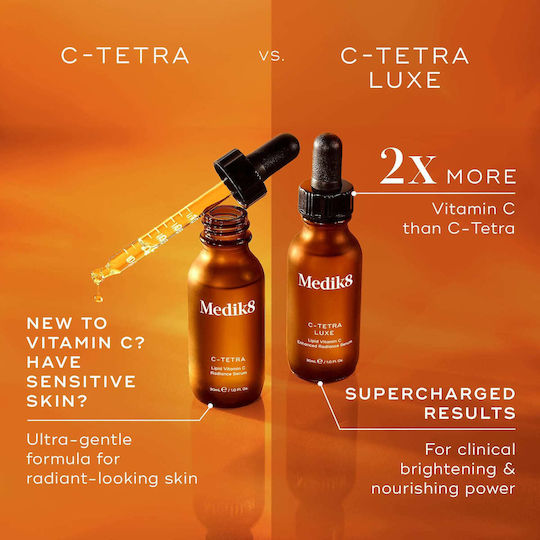 Medik8 C-Tetra Luxe Anti-aging Serum Face with Vitamin C & Vitamin E for Detoxification & Radiance 8ml