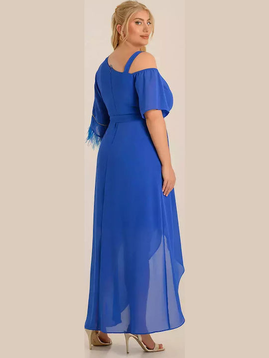 Sommer Maxi Damenkleid für Hochzeit - Taufe Blau