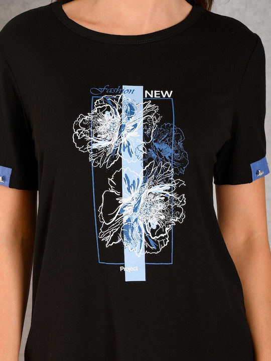 Women's Blouse Short Sleeve Black