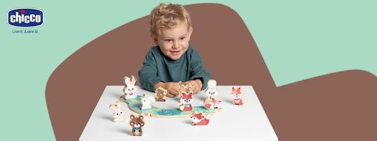 Chicco Ζωάκι Bears Set από Ξύλο