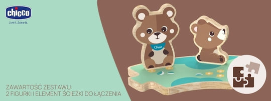 Chicco Ζωάκι Bears Set από Ξύλο