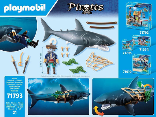 Playmobil Pirates Pirate With Giant Shark for 4-10 years old