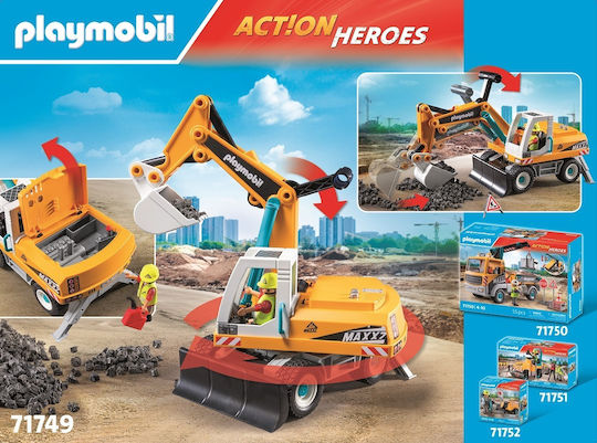 Playmobil Екшън герои Голям строителен багер за 4-10 години