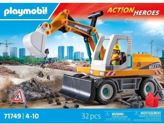 Playmobil Екшън герои Голям строителен багер за 4-10 години
