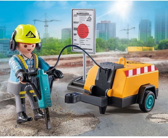 Playmobil Екшън герои Работник с компресор за 4-10 години