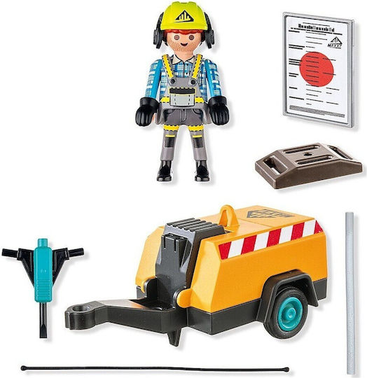 Playmobil Екшън герои Работник с компресор за 4-10 години