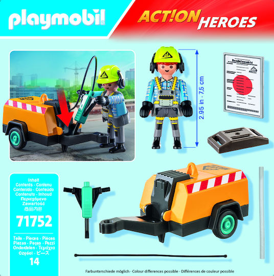 Playmobil Екшън герои Работник с компресор за 4-10 години