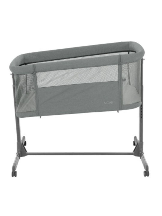 Kikka Boo Cradle Noah with Mattress, Side Opening, and Wheels Gray