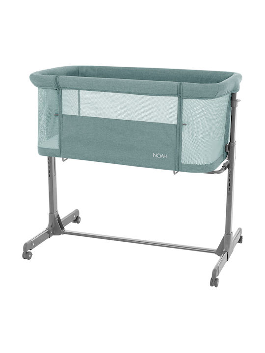 Kikka Boo Cradle Noah with Mattress, Side Opening, and Wheels Green
