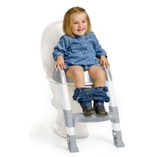 Thermobaby Toddler Toilet Seat Kiddyloo With Footrest And Handles Gray