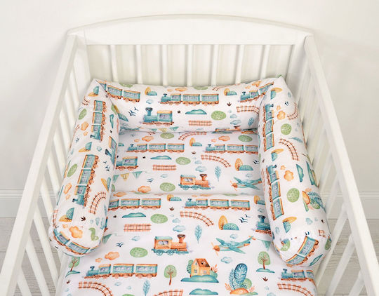 Bobono Crib Bumpers Snake Inside Turquoise 13x160cm
