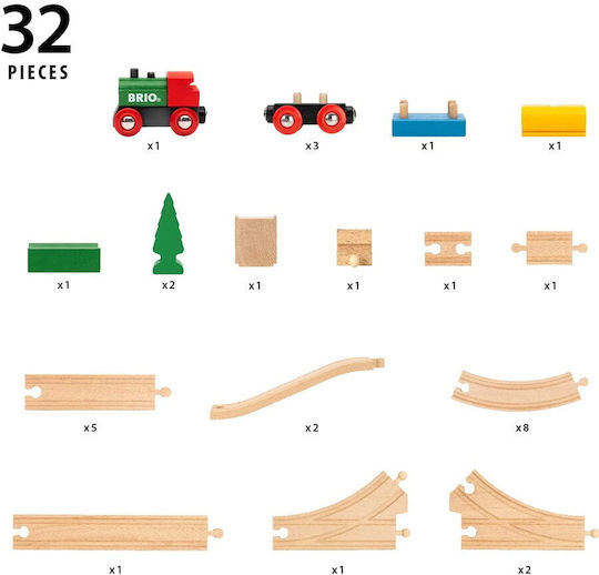 Brio Toys Anniversary Σετ με Τρενάκι από Ξύλο για 3+ Ετών