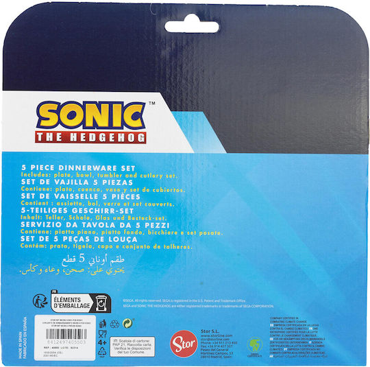 Stor Σετ Φαγητού Sonic από Πλαστικό Μπλε 5τμχ