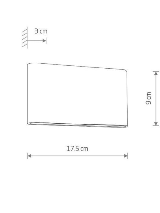 Nowodvorski Επιτοίχιο Εξωτερικό Φωτιστικό LED 3000K 17.5x9εκ.