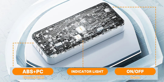 Tessan Πολύπριζο 8 Θέσεων με 2 USB-A, USB-C, Διακόπτη και Καλώδιο 2m Μπλε
