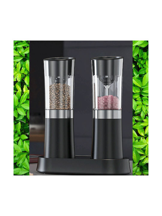 Cyberdust Set Electric Râșnițe Condimente Inox în Culoare Gri 2buc
