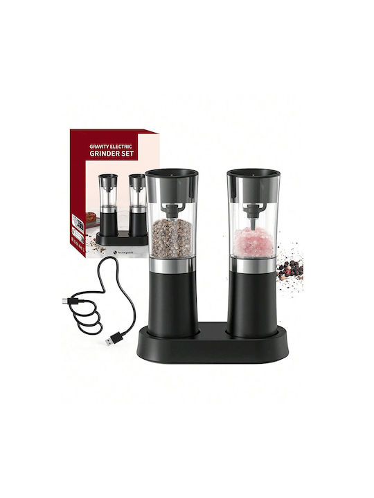 Cyberdust Set Electric Râșnițe Condimente Inox în Culoare Gri 2buc