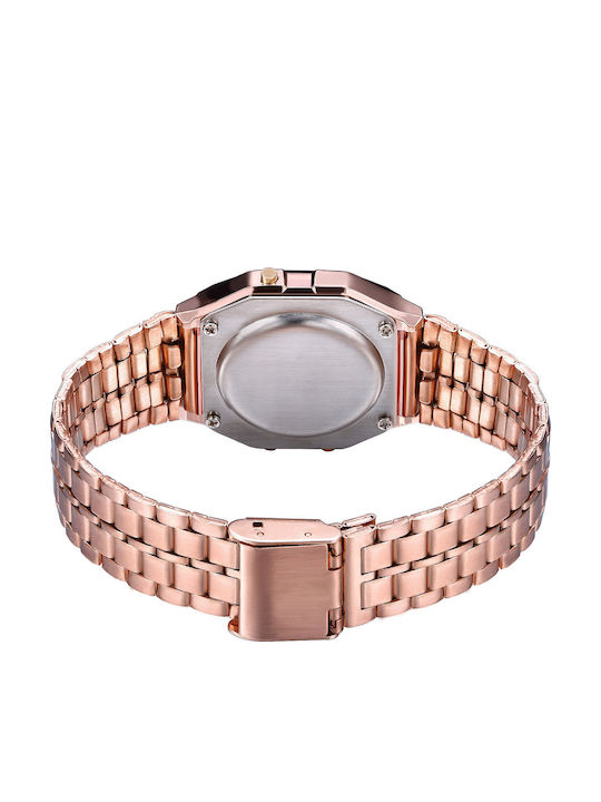Ghetto Digital Women's Watch with Gold Metal Bracelet