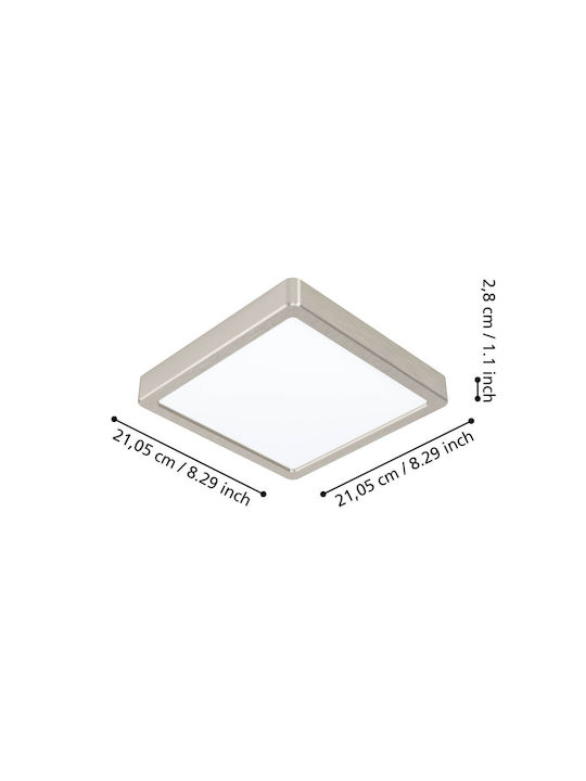 Eglo Fueva Outdoor Ceiling Flush Mount with Integrated LED in Silver Color 900115