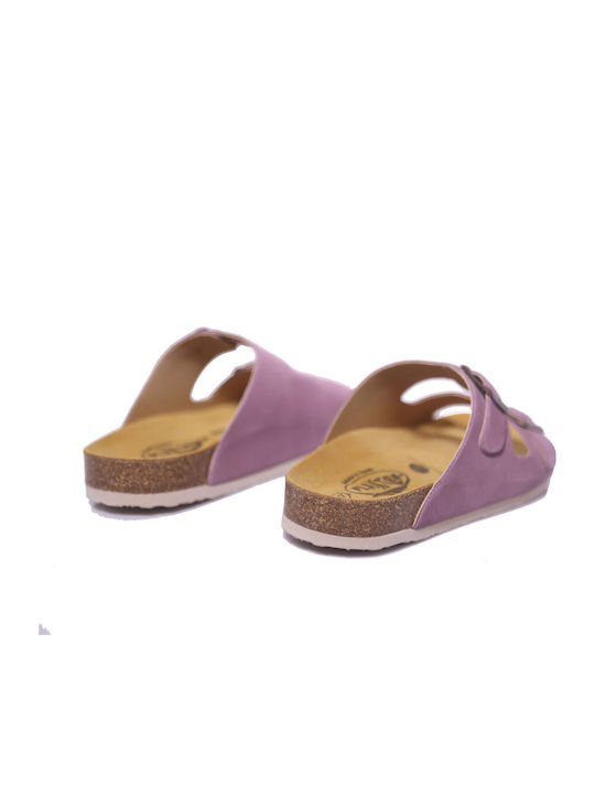 Leather Women's Flat Sandals Anatomic Lilac