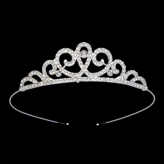 Silver-Plated Children's-Teen Tiara Crystals Bridesmaid Misha Design Diameter 13cm X Height 3cm