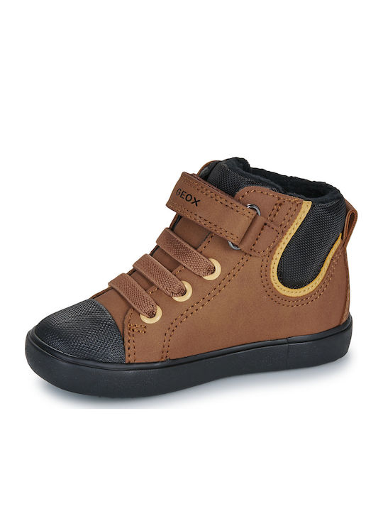 B Gisli Kids Sneakers High Anatomic with Scratch Brown