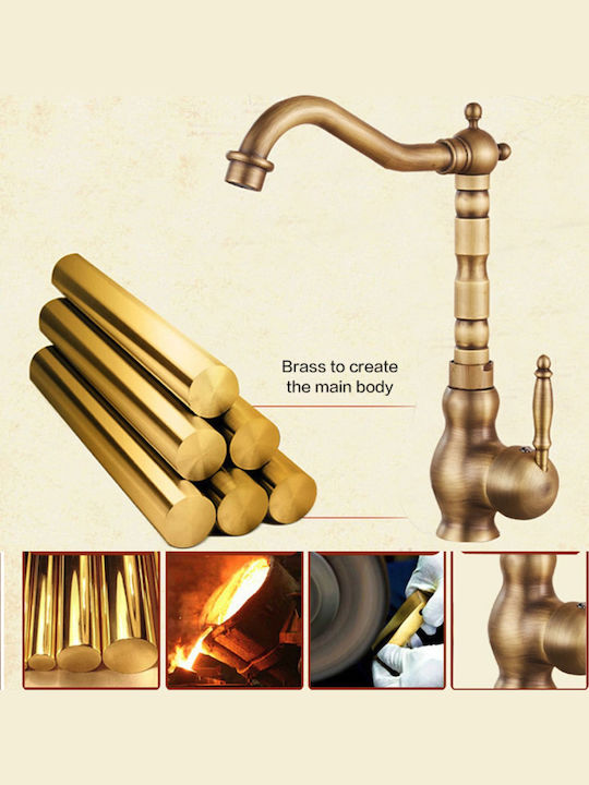 Retro Robinete de chiuvetă Baterie de Bucătărie Bancă Bronz