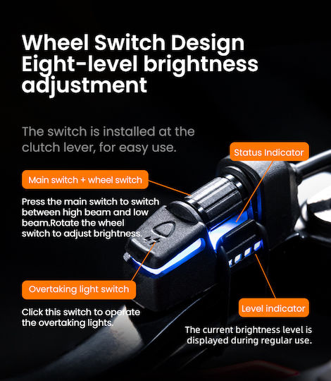 Loboo L7s Motorcycle Auxiliary Lights – 15000lm High Low Beam Driving Fog Lamps