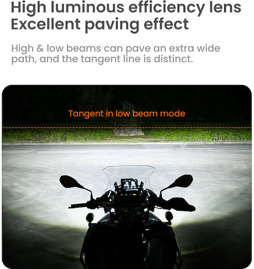 Loboo L7s Motorcycle Auxiliary Lights – 15000lm High Low Beam Driving Fog Lamps