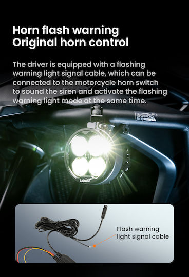 L11 Motorcycle Auxiliary Lights – 15000lm High Low Beam 3 Warning Modes
