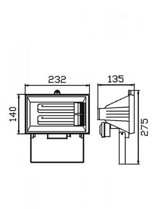DIL Wall-Mounted Outdoor Floodlight G24d IP55