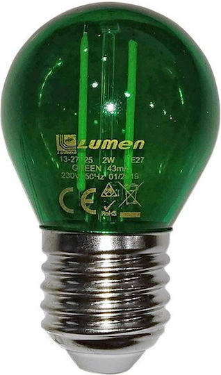 Adeleq Λάμπα LED 2W 75mm για Ντουί E27 και Σχήμα G45 Μπλε 180lm