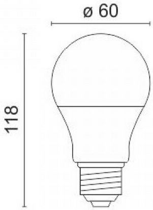 Spot Light LED Bulb 10W for Socket E27 and Shape A60 Warm White 800lm