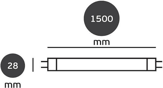 VK Lighting LED крушка 23W 150εκ. за фасунга G13 Хладно бяло 2300лм